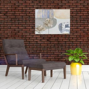 Tablou - Pictură flori și texturi (70x50 cm)