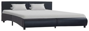 Cadru de pat, negru, 160 x 200 cm, piele artificiala Negru, 160 x 200 cm