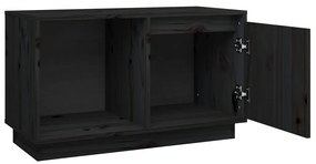 Comoda TV, negru, 74x35x44 cm, lemn masiv de pin 1, Negru