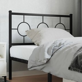 376255 vidaXL Tăblie de pat metalică, negru, 100 cm
