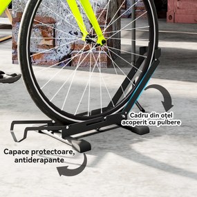 SPORTNOW Suport pentru Biciclete Reglabil din Oțel și Plastic, Negru | Aosom Romania