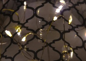 Set de felinare decorative, sticlă albă, microLED, fără flac