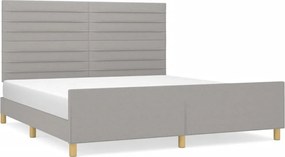 vidaXL Cadru de pat fără saltea, gri deschis, 180x200 cm, textil