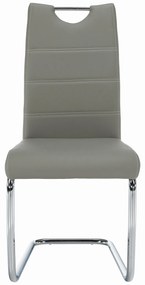 Scaun de sufragerie Abalia New (gri deschis + Crom). 808097
