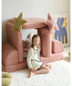 Pernă decorativă pentru copii verde cu tapițerie din țesătură bouclé Star – Wigiwama