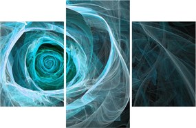 Tablou - Abstract trandafir albastru cu fundal negru (90x60 cm)
