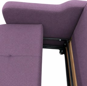 Canapea SAMY NEXT extensibila, 2 locuri, cu lada de depozitare, catifea plusata gri, cadru metalic, 152x100x92 cm Mov, stofa