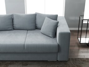 Canapea extensibilă dumonde cu ladă de depozitare si sezut confortabil din spuma high-density, Gloria Zoom Grey 240x100 cm