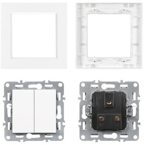 Întrerupător candelabru Nova 10A 250V 105 cu cadru alb