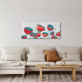 Tablou - Maci de câmp - petrol (120x50 cm)