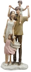 Statueta Cuplu cu copii YOUNG FAMILY, 28cm
