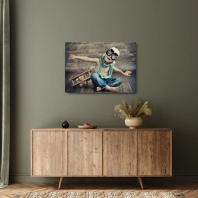 Tablou pe sticlă - Tânăr aviator (70x50 cm)