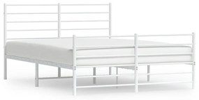 352383 vidaXL Cadru de pat metalic cu tăblie, alb, 120x190 cm