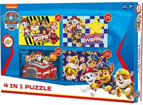 Puzzle pentru copii 4 in 1 PAW PATROL aventura distractiva, 19x29 cm