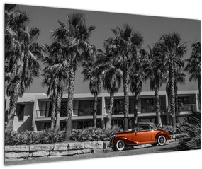 Tablou - Mașină roșie, retro (90x60 cm)