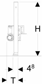 Rigola pentru dus cu scurgere in perete Geberit Duofix 500 mm pentru pardoseli 90 mm-200 mm