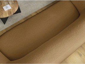 Canapea galben-muștar cu tapițerie din țesătură bouclé 193 cm Elina – Bobochic Paris