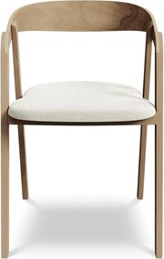 Scaun de sufragerie crem din lemn masiv Erika – Makamii