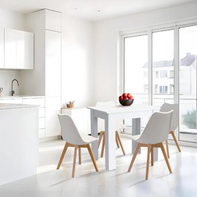 Set de masă Amina 4+1 alb-alb