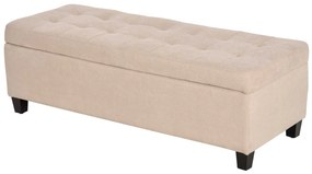 HOMCOM Banchetă cu depozitare, detalii cu nasturi, până la 120 kg, 125 x 49 x 41,5 cm, Bej | Aosom Romania