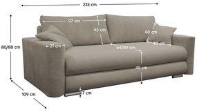 Canapea extensibilă Roselon (gri maro) (cu sp. depozitare). 1096906