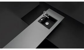 Chiuveta bucatarie Schock Mono N-100S Cristadur Puro cu sifon automat, granit, montare pe blat 49 x 51 cm