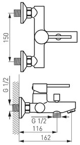 Baterie cada - dus FDesign Flusso monocomanda crom lucios