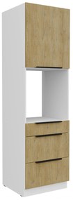 Dulap bucătărie pentru cuptor Carminia 60 DPS-210 3S1F PREMIUM BOX (stejar cremona + alb). 1128081