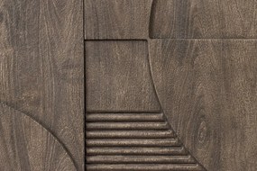 Comoda TV cu model optic 3D, Lemn mahon gri, ART DECO 170cm