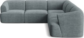 Colțar gri închis cu tapițerie din catifea reiată Campi – Cosmopolitan Design