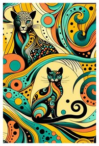 Tablou pisici ornamentale