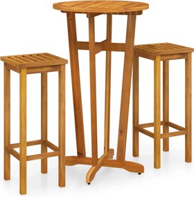 vidaXL Set bar de grădină, 3 piese, lemn masiv de acacia