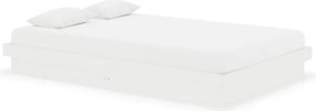 vidaXL Cadru de pat mic dublu, alb, 120x190 cm, lemn masiv