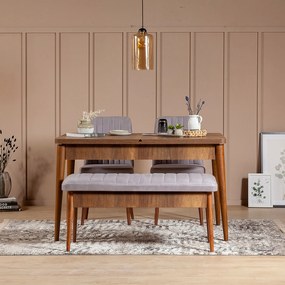 Set mobilier sufragerie Vlasta 1 (nuc + gri) (pentru 4 persoane). 1072192