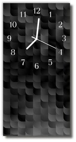 Ceas de perete din sticla vertical Grafica mozaic negru