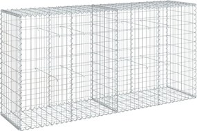 vidaXL Coș gabion cu capac, 200x50x100 cm, fier galvanizat