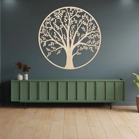 SENTOP | Copacul Vieții din lemn, într-un cerc – decorațiune murală | FORTIS