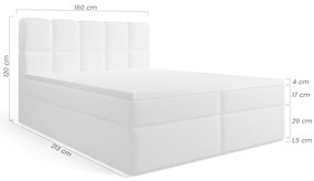 Pat continental Carello 160x200 cu spațiu de depozitare - bouclé bej Quelle 05