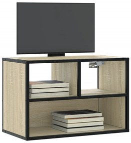 vidaXL Dulap TV, stejar sonoma, 60x31x39,5cm, lemn prelucrat și metal