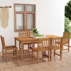 3059941 vidaXL Set mobilier grădină, 7 piese, lemn masiv de tec