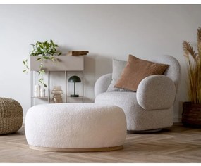 Manhattan puff, pluș, alb, 54,5x88,5x36 cm