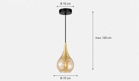 Lustră pe cablu LACRIMA HONEY 1xE27/60W/230V