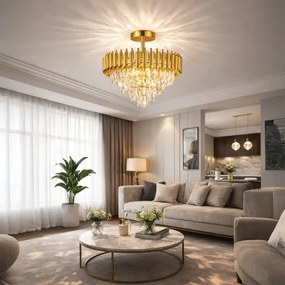 Brilagi - Lustru aplicat ECLIPSE 7xE14/10W/230V Ø 48 cm auriu