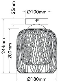 Globo 15965D - Plafonieră DICHTI, 1xE27/40W/230V, diam. 18 cm