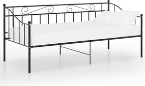vidaXL Cadru de pat canapea, negru, 90x200 cm, metal
