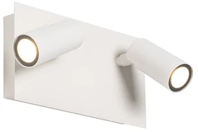Lampă de perete modernă pentru exterior albă cu LED 2 lumini IP54 - Simon