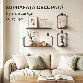 HOMCOM rafturi suspendate perete, rafturi decorative moderne | Aosom Romania