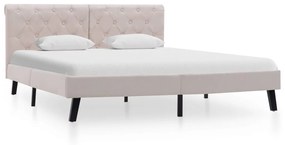 286760 vidaXL Cadru de pat, crem, 140 x 200 cm, material textil