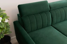 Colțar cu funcție de dormit Vario universal - verde catifea Bluvel 78