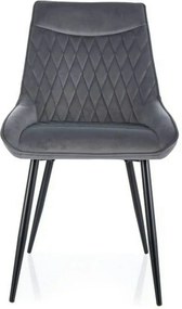 Scaun AGAT, gri/negru, stofa catifelata - Bluvel 14/metal, 51x44x88 cm